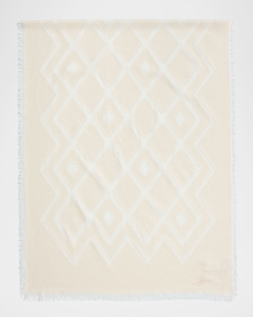 Diamond Fil Coupe Fringe-Trim Stole